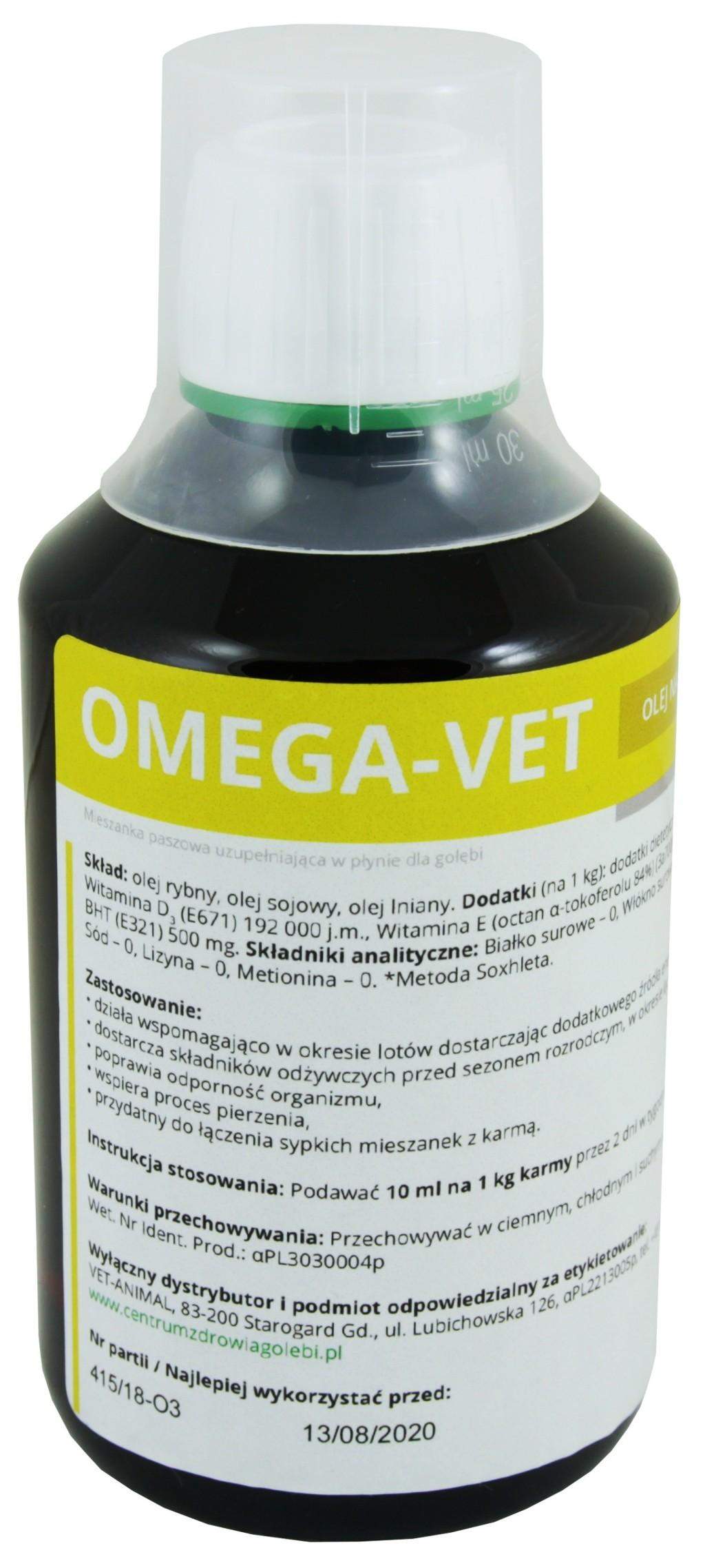 OMEGA-VET 200 ml oleje na loty, pierzenie, rozpłód Vet-Animal