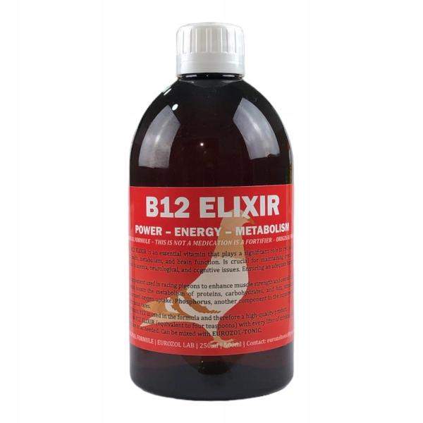 B12 ELIXIR 500 ML węglowodany magnez fosfor żelazo cynk GAS PIGEON