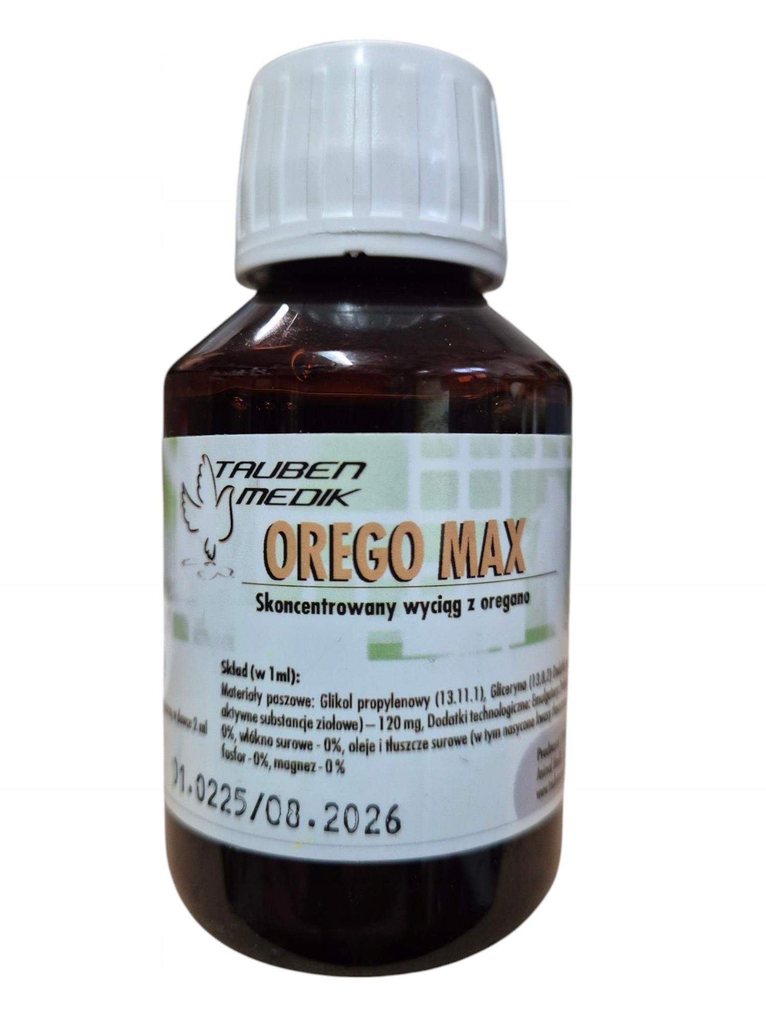 OREGO MAX 100 ML wyciąg z oregano tymol karwakrol dla gołębi Tauben Medik