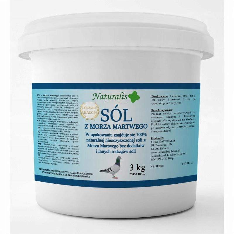 SÓL Z MORZA MARTWEGO DO KĄPIELI DLA GOŁĘBI 3 KG Naturalis