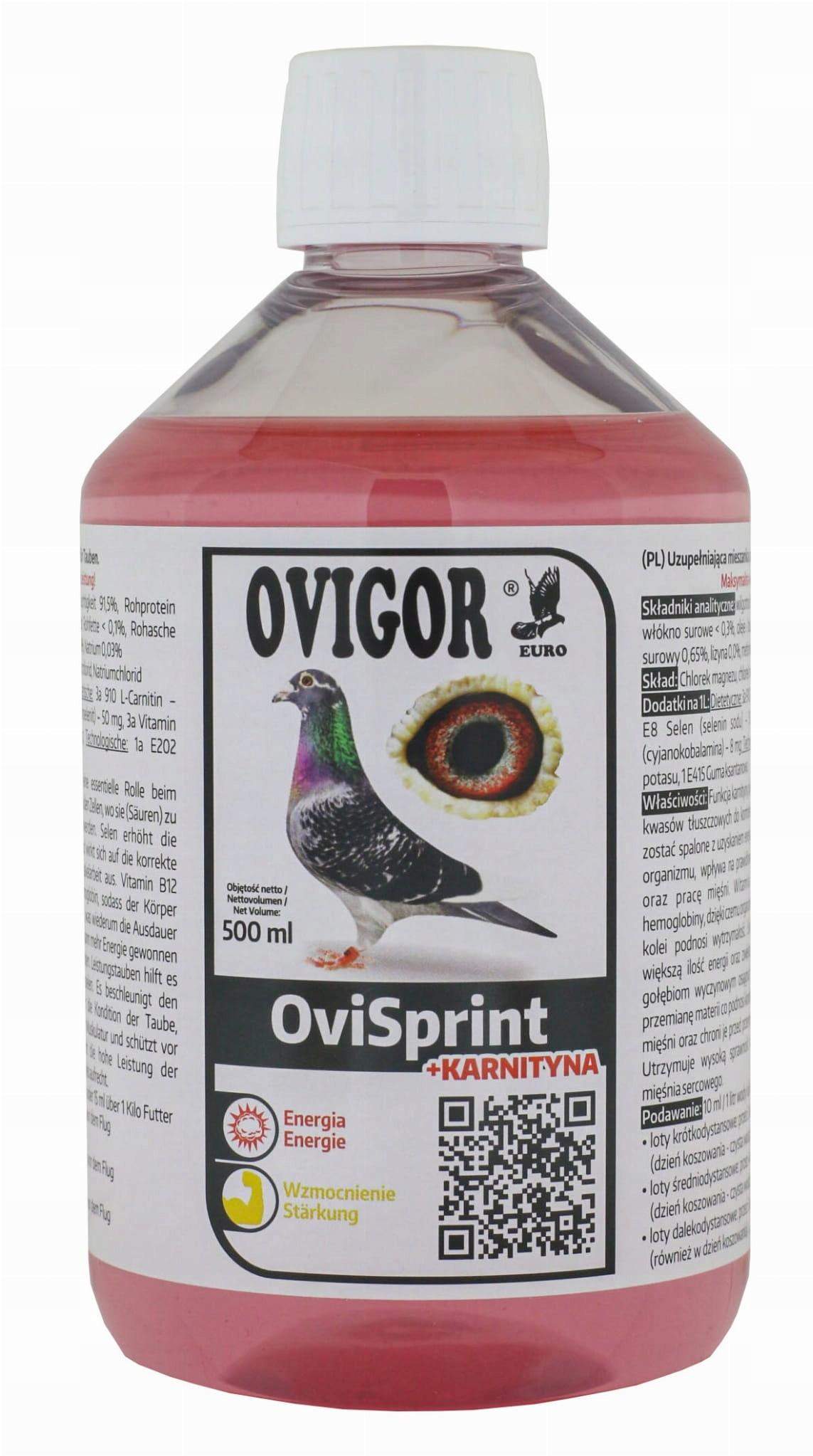 OviSprint + karnityna 500ml - energia, wydolność i wytrzymałość OVIGOR