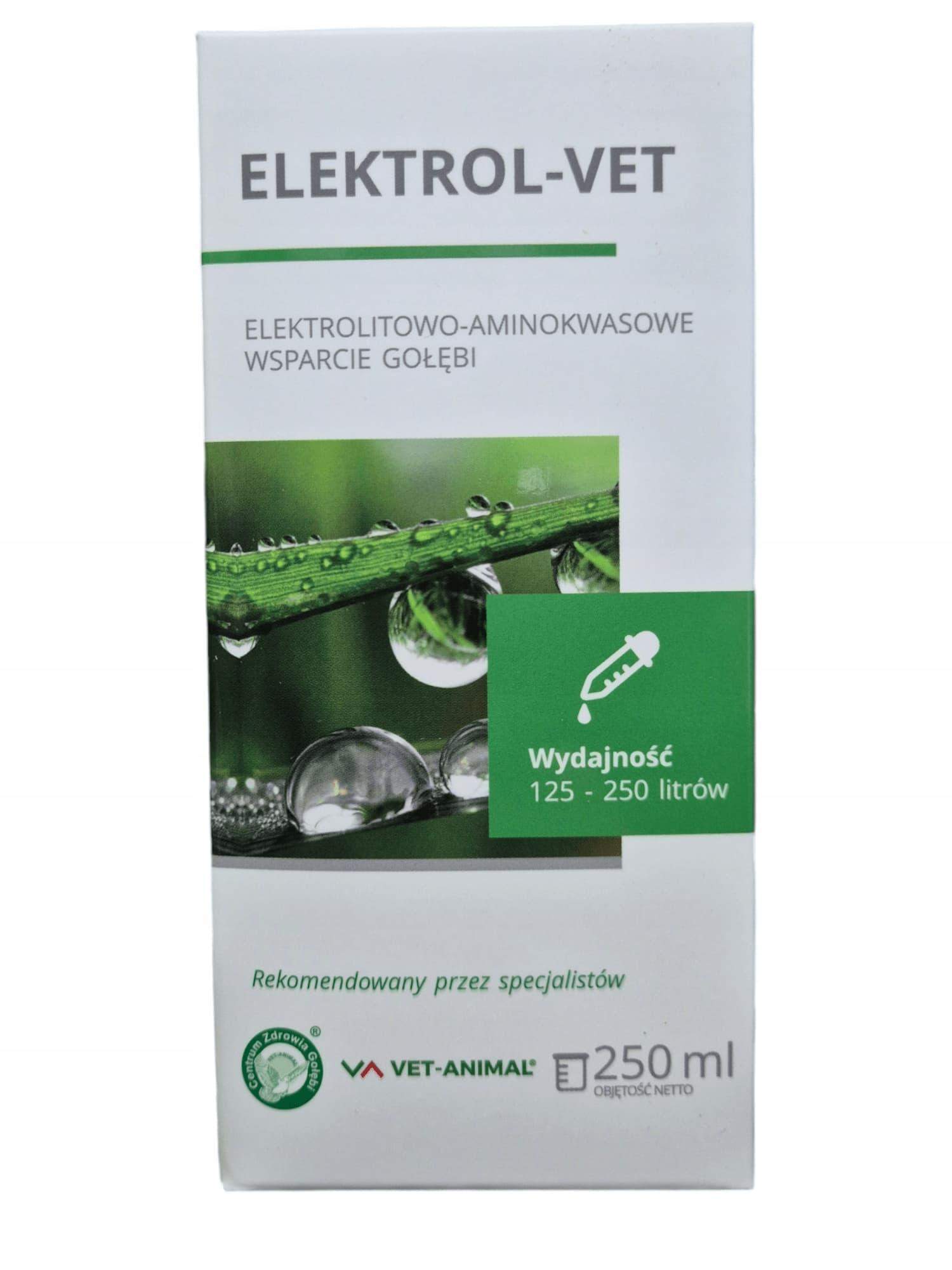 ELEKTROL-VET 250 ml - elektrolity dla gołębi VET-ANIMAL