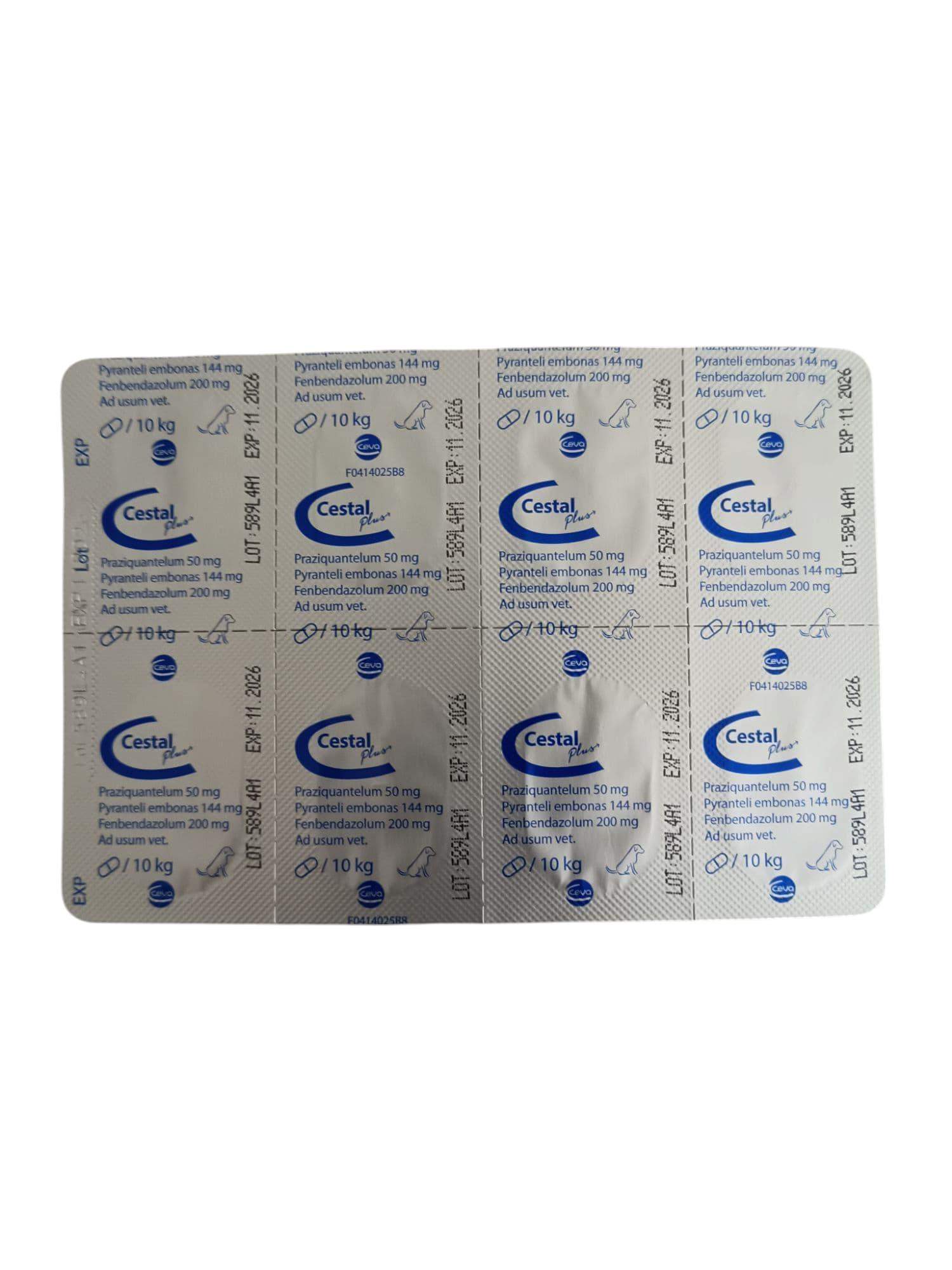 CESTAL PIES tabletki do odrobaczania psów 8 tabletek w blistrze bez pudełka CEVA