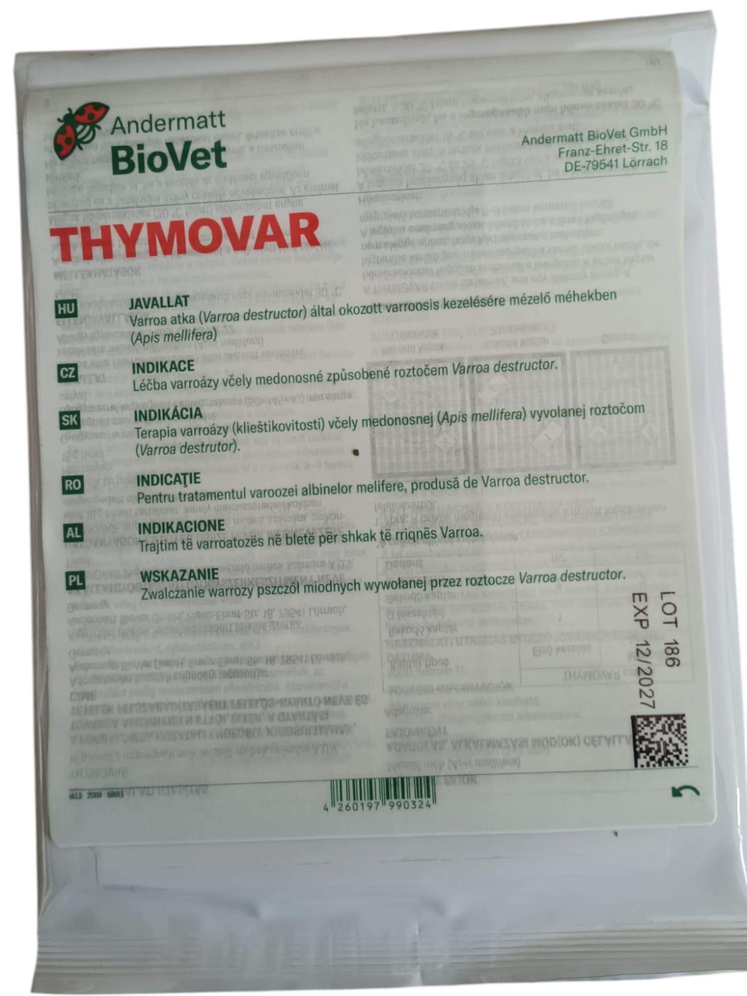 THYMOVAR paski z tymolem przeciw warrozie