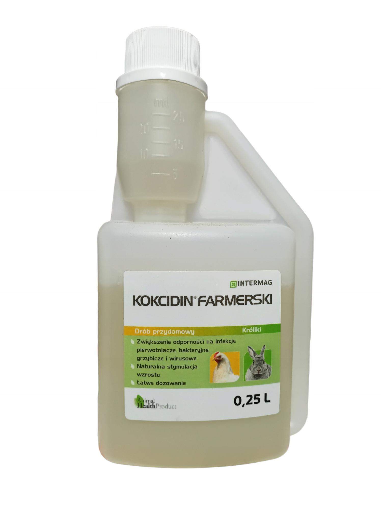 Kokcidin Farmerski przeciw kokcydiozie drobiu,gołębi, zw.futerkowych 250 ml